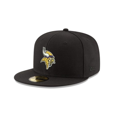 Black Minnesota Vikings Hat - New Era NFL 59FIFTY Fitted Caps USA1924768